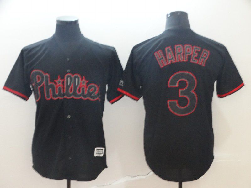 Men Philadelphia Phillies #3 Harper Black Game MLB Jerseys->san diego padres->MLB Jersey